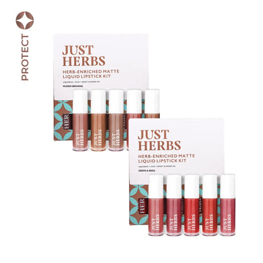 Herb-enriched Matte Liquid Lipstick Combo: Deeps & Reds + Nudes & Browns